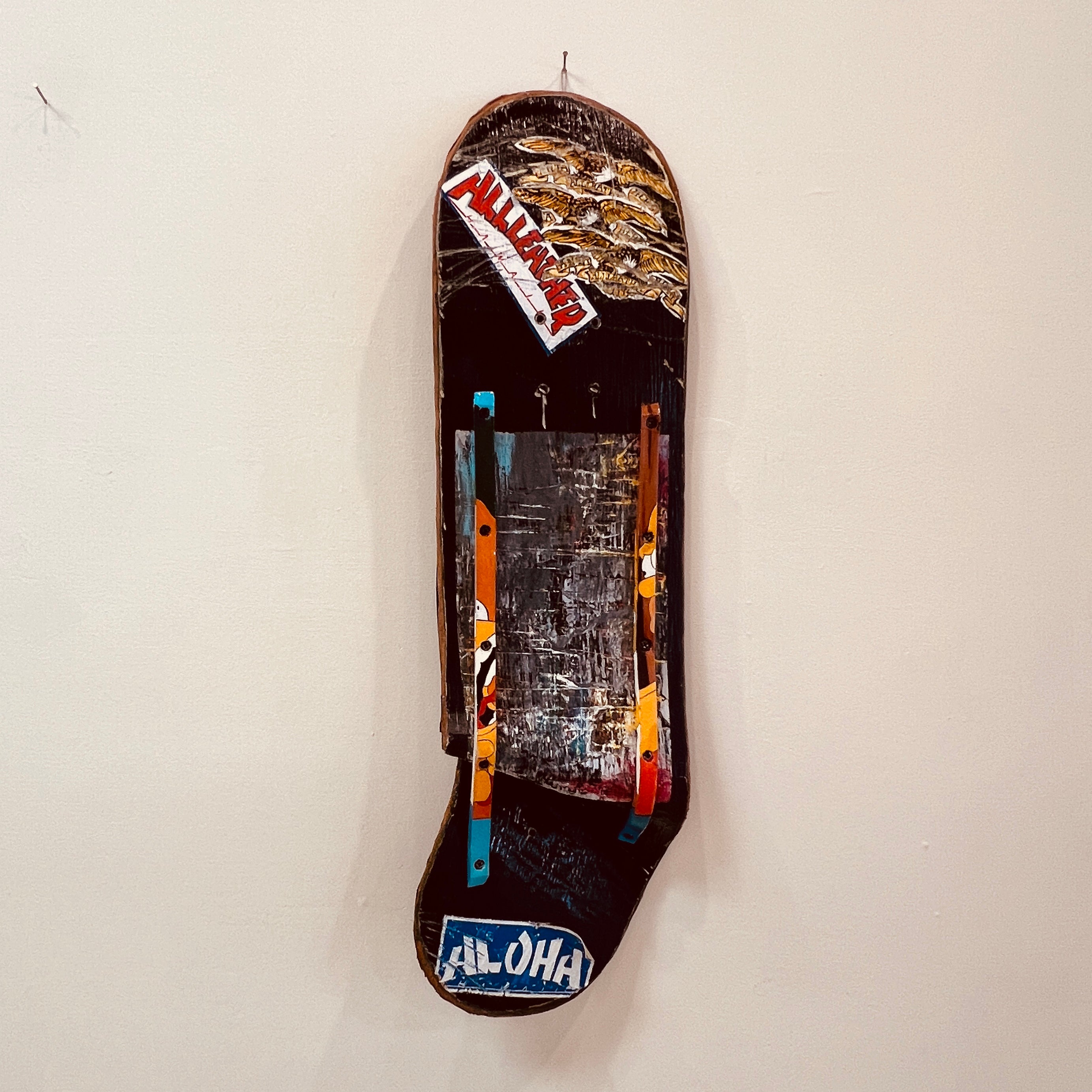 Original FULL Leather Skateboard Deck Art #1