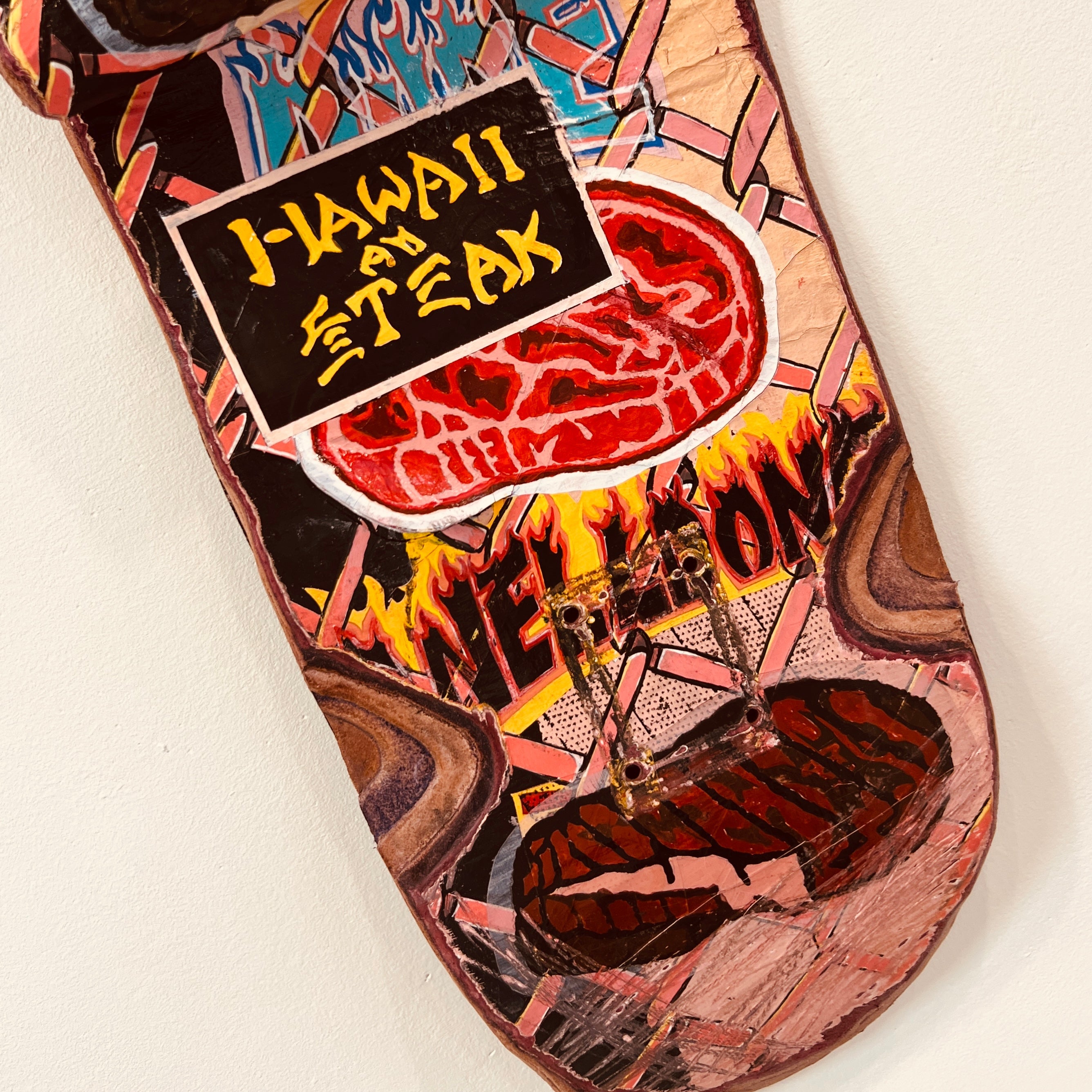 Original FULL Leather Skateboard Deck Art #3