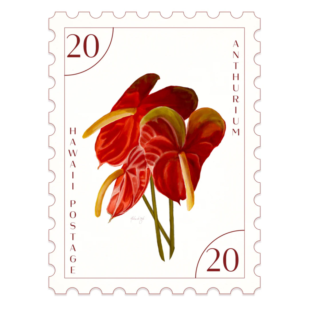 Postal Print - Anthuriums