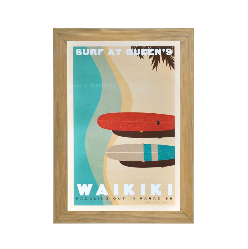 WAIKIKI SURF AT QUEEN'S -フレーム付き